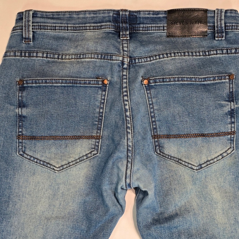 Steve's Jeans Mens 30x30 Medium Wash Straight Leg Stretch Denim Blue SU9AADJA - Picture 7 of 16